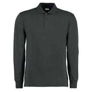 Kustom Kit Mens Pique Long-Sleeved Polo Shirt / Graphite